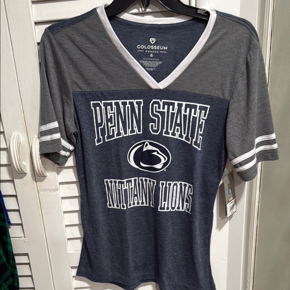 Colosseum Navy and White Penn State Short Sleeve Tee